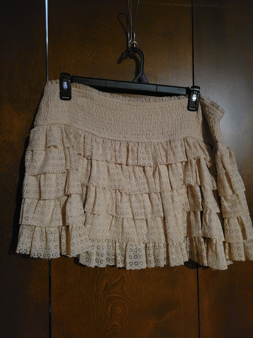 American Eagle Outfitters Beige Tiered Lace Skort